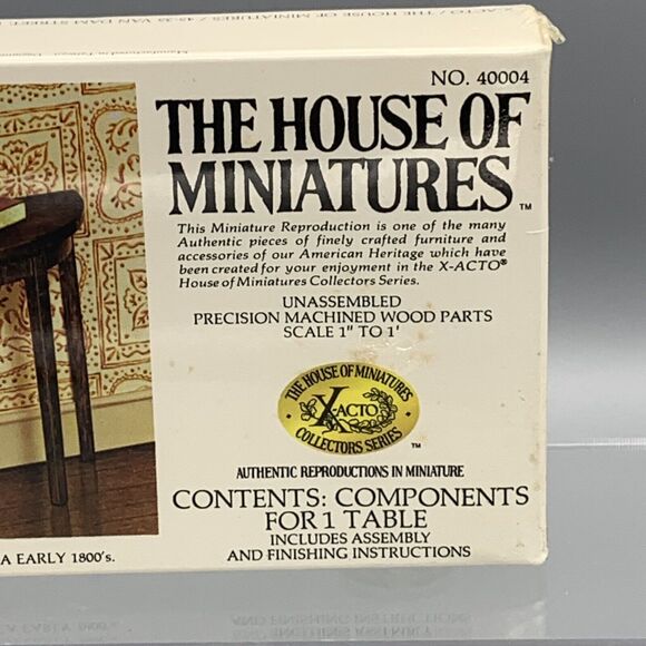 The House of Miniatures Side Table Dollhouse Kit 40004 X-ACTO Sealed NOS - Picture 2 of 8